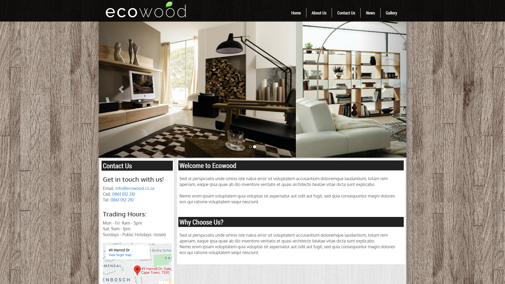 Ecowood, eSolve Showcase Website Template