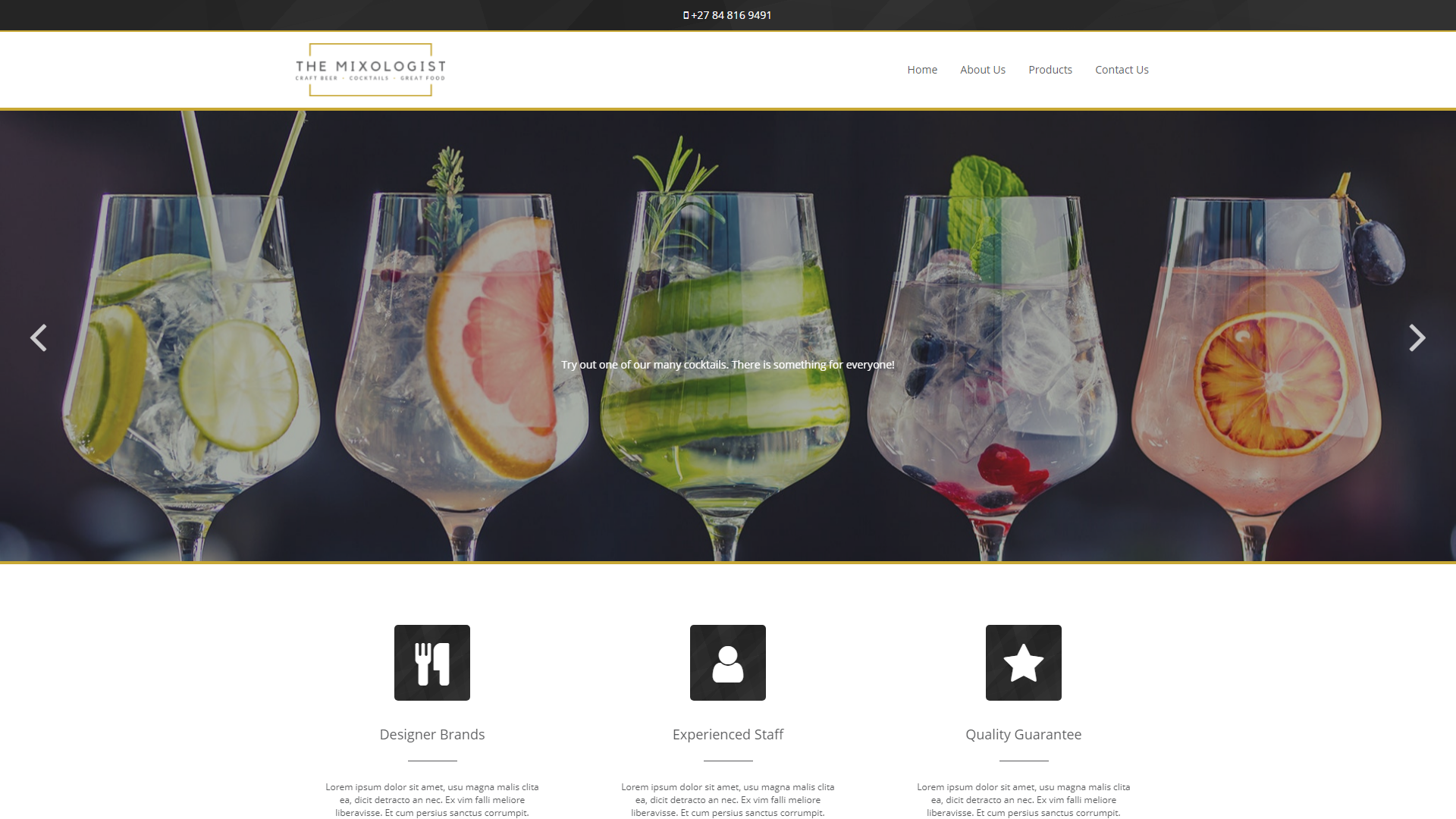 The Mixologist, eSolve eCommerce Template